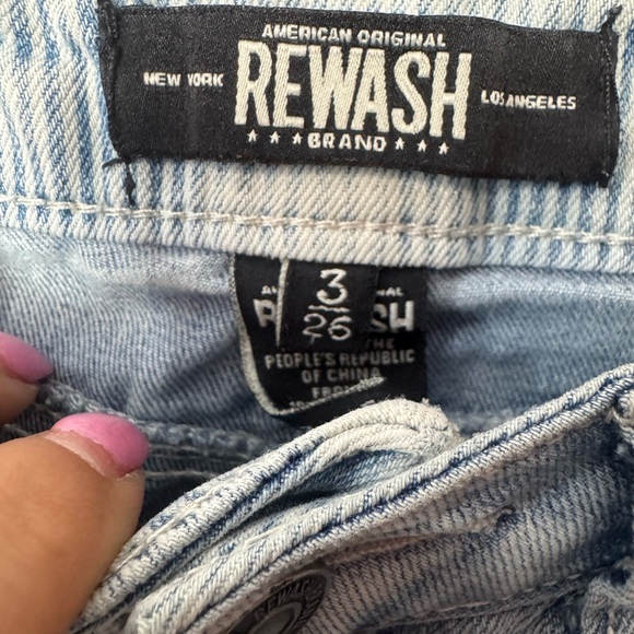 Rewash Light Blue Distressed Jean Shorts - Picture 3 of 3